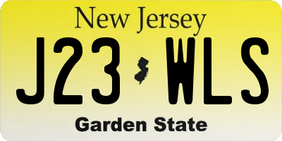 NJ license plate J23WLS
