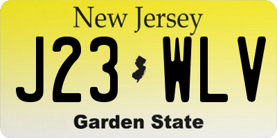 NJ license plate J23WLV