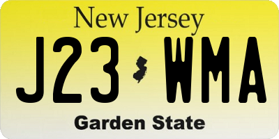 NJ license plate J23WMA