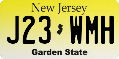 NJ license plate J23WMH