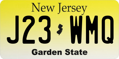 NJ license plate J23WMQ