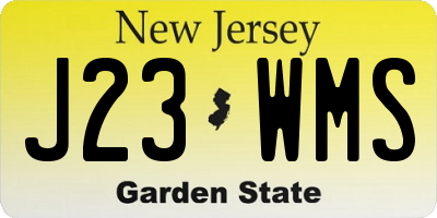 NJ license plate J23WMS