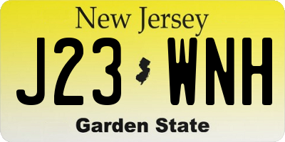 NJ license plate J23WNH