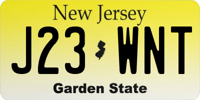 NJ license plate J23WNT