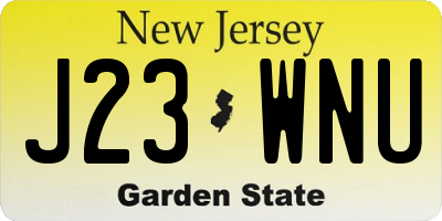 NJ license plate J23WNU