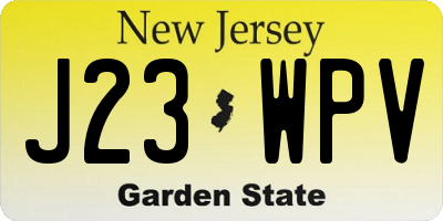 NJ license plate J23WPV
