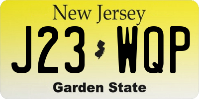 NJ license plate J23WQP