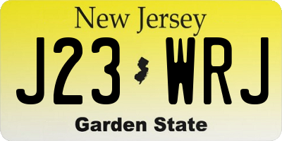 NJ license plate J23WRJ