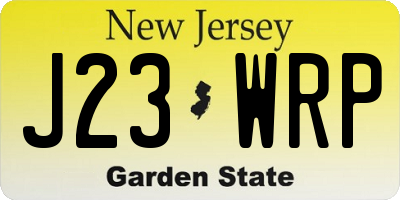 NJ license plate J23WRP