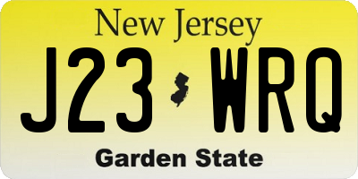 NJ license plate J23WRQ