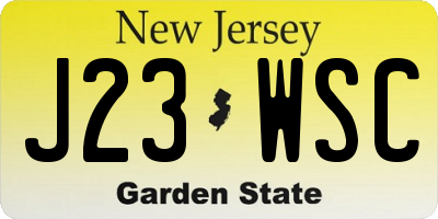 NJ license plate J23WSC