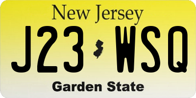 NJ license plate J23WSQ