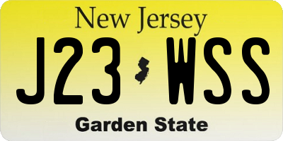 NJ license plate J23WSS