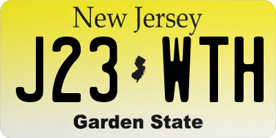 NJ license plate J23WTH
