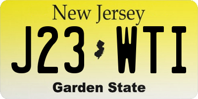 NJ license plate J23WTI