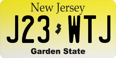 NJ license plate J23WTJ