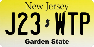 NJ license plate J23WTP