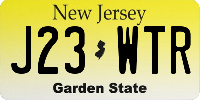 NJ license plate J23WTR