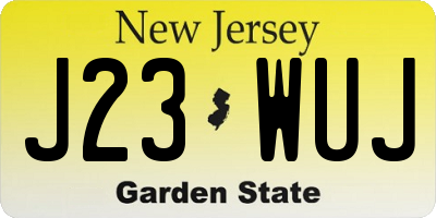 NJ license plate J23WUJ