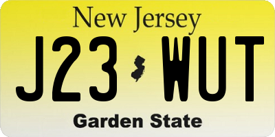 NJ license plate J23WUT