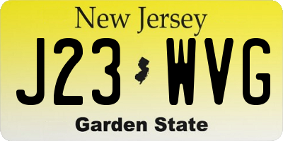 NJ license plate J23WVG