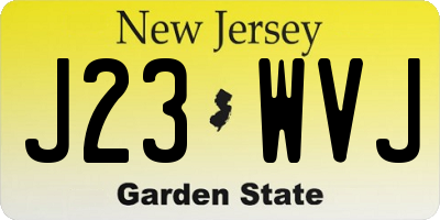 NJ license plate J23WVJ