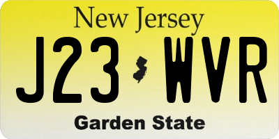 NJ license plate J23WVR