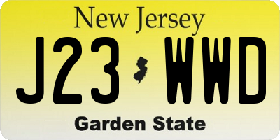 NJ license plate J23WWD