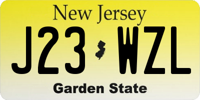 NJ license plate J23WZL