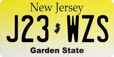 NJ license plate J23WZS