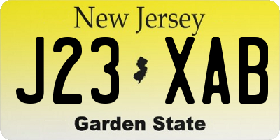 NJ license plate J23XAB