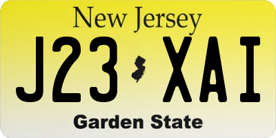 NJ license plate J23XAI