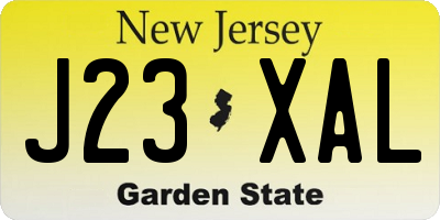 NJ license plate J23XAL