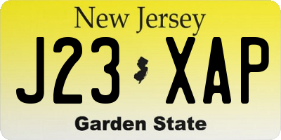 NJ license plate J23XAP