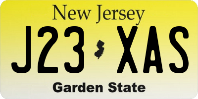 NJ license plate J23XAS