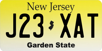NJ license plate J23XAT