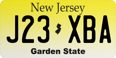 NJ license plate J23XBA
