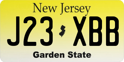 NJ license plate J23XBB