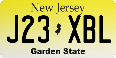 NJ license plate J23XBL