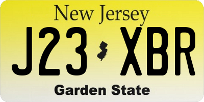 NJ license plate J23XBR