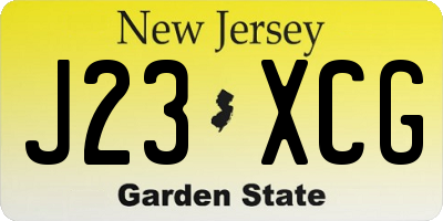 NJ license plate J23XCG