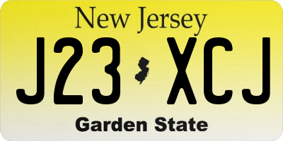 NJ license plate J23XCJ
