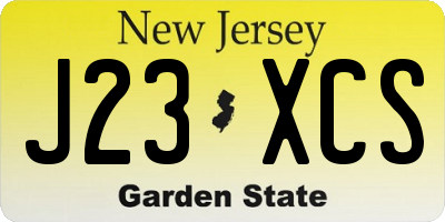 NJ license plate J23XCS