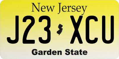 NJ license plate J23XCU