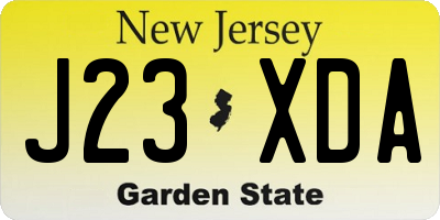 NJ license plate J23XDA
