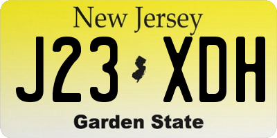 NJ license plate J23XDH