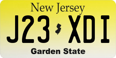 NJ license plate J23XDI