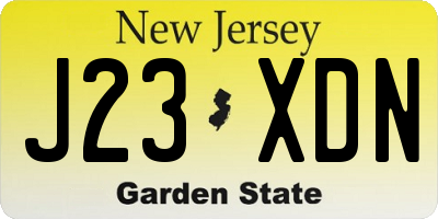 NJ license plate J23XDN