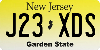 NJ license plate J23XDS