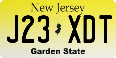 NJ license plate J23XDT